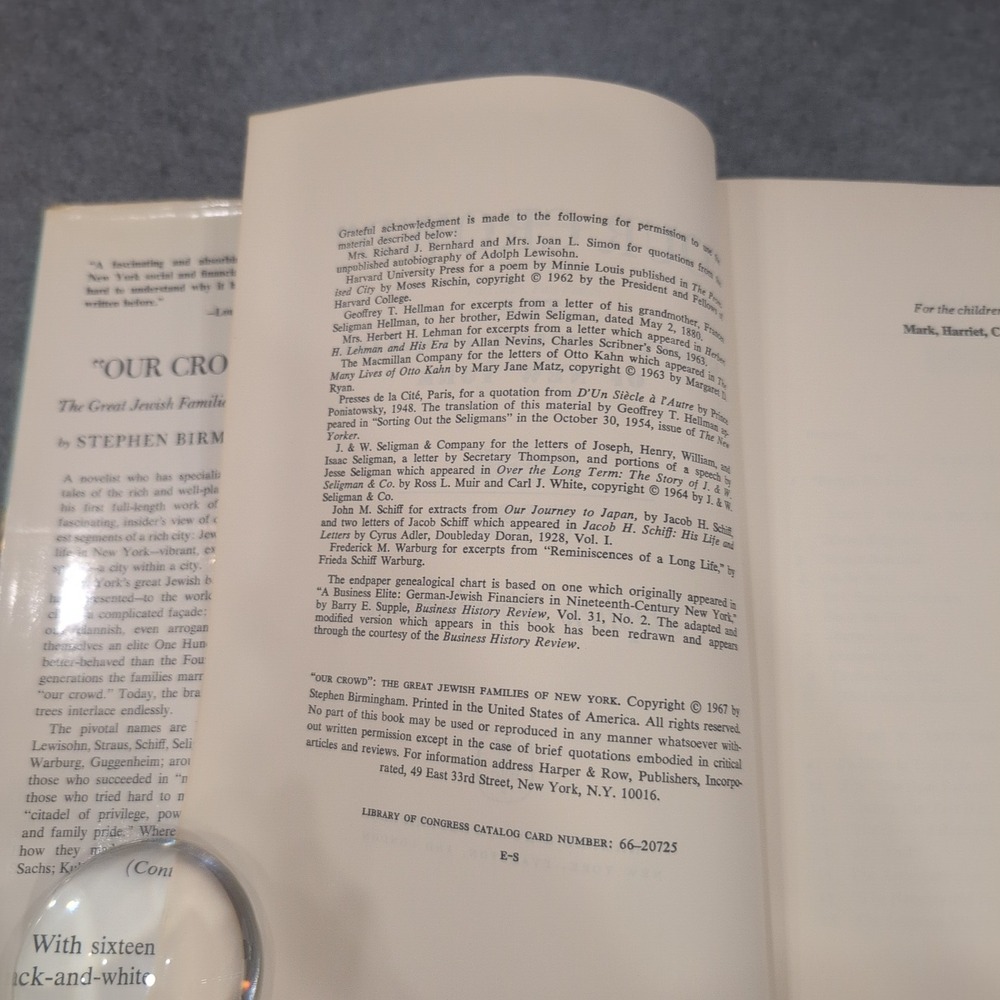 Our Crowd The Great Jewish Families of New York Stephen Birmingham 1st Ed 1967 - Picture 3 of 5